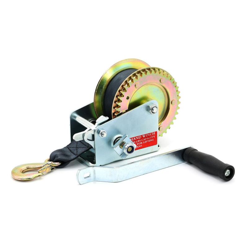 1000lbs Polyester Webbing Strap Manual Hand Winch Manual Boat Trailer Winch