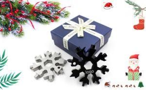 Creative New Product Christmas Gift Pocket Keychain Features 18 Handy Tools Snowflake Wrench