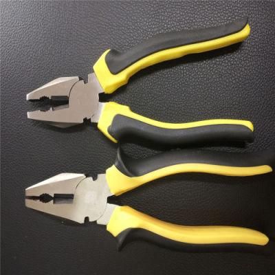 Carbon Steel Combination Cutting Plier with Double Color Handle