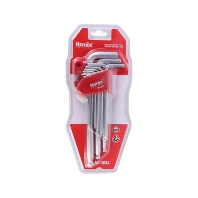 Ronix Model Rh-2034 9PCS Hand Tools Long Arm with Ball End Magnetic Hex Key