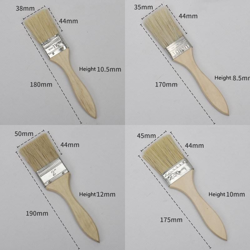 Construction Tool Wooden Handle Flat Stain Paint Brush with Bristle