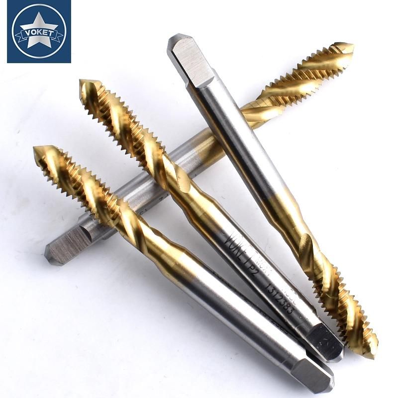 Hsse-M35 Needle Thread with Tin Spiral Fluted Tap Sm 3/32 1/8 9/64 11/64 3/16 13/64 15/64 1/4 9/32 3/8 Machine Thread Screw Tap