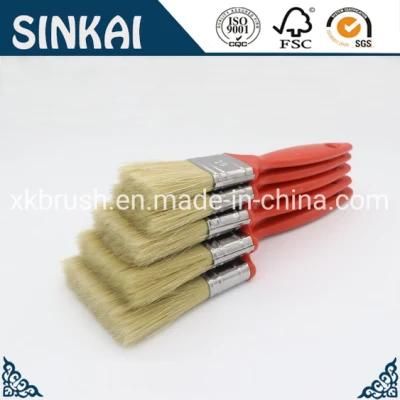Good Quality White Bristle Material with Red Plastic Handle Paint Brush
