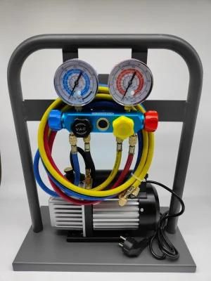 Manifold Gauge Vacuum Pump Refrigerant R134A Charging Auto Tool