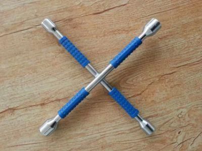 Factory Wholesale OEM New Blue Rubber Gripe Polished Cross Rim Wrench