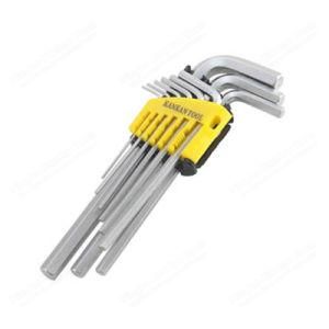 9PCS Medium Long Hex Key Set Wrench Chromed for Hardware Hand Tools