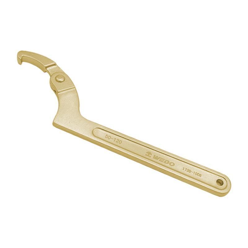 WEDO Non-Sparking Adjustable Hook Spanner Spark-Free Safety Wrench Aluminium Bronze