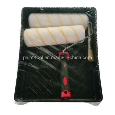 Finely Processed 4 Inch New Plastic Material Paint Tray Set with Paint Roller Paint Brush