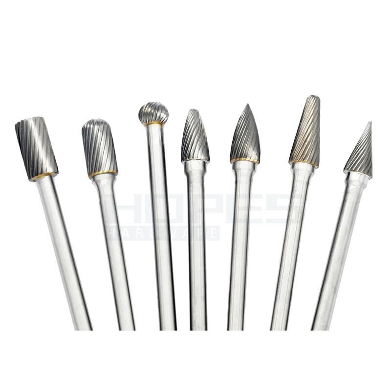 Extra Length 100mm 150mm 200mm Solid Carbide File Rotary Burr with Single Cut Tooth 6mm Shank Grinding Bits
