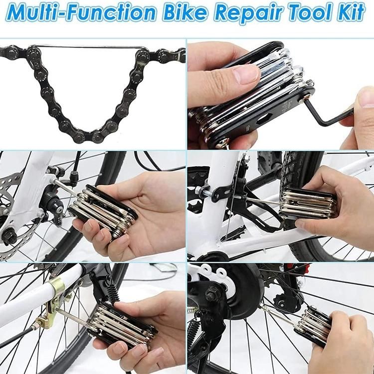 Bicycle Repair Set Bike Outdoor Seat Saddle Bag 14 in 1 Multi Function Tool Kit Chain Splitter