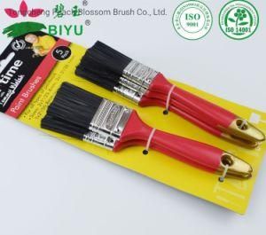Gold - Tailed Perforated Red Plastic Handle Paint Brush Set