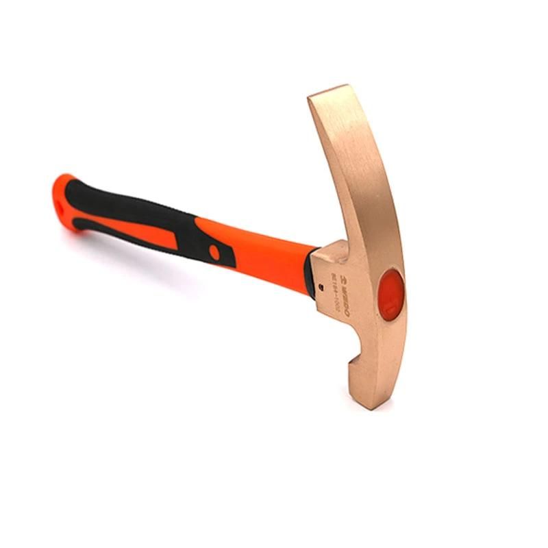WEDO Non-Sparking Hammer Beryllium Copper Bricklayers Hammer Fiberglass Handle