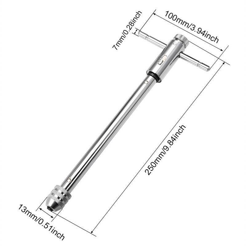 Extended Adjustable M3-M8 T-Handle Tap Wrench Ratchet Spanner 250mm