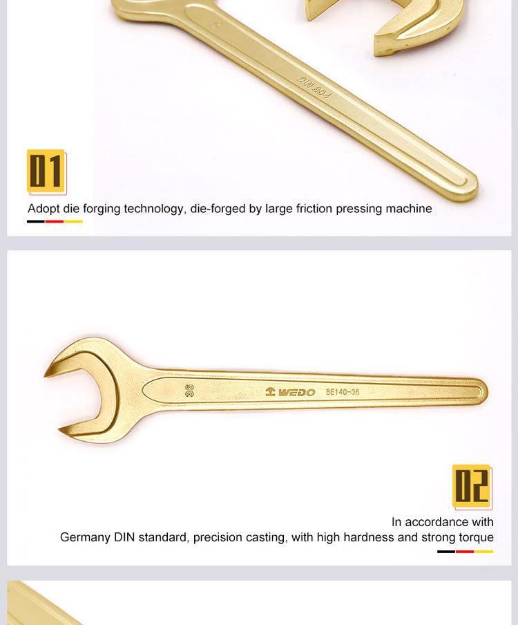 Wedo Best Selling Aluminium Bronze Non-Sparking Single Open End Wrench