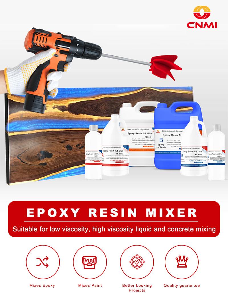 CNMI Paint Mixer Drill Attachment Epoxy Tools for 1 Gallon of Paint Epoxy Resin Consistent Even Flow Stirrer Paddle