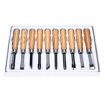 10PCS Hand Tools Wooden Handle Wood Carving Chisels Set (SED-CCW-S10)