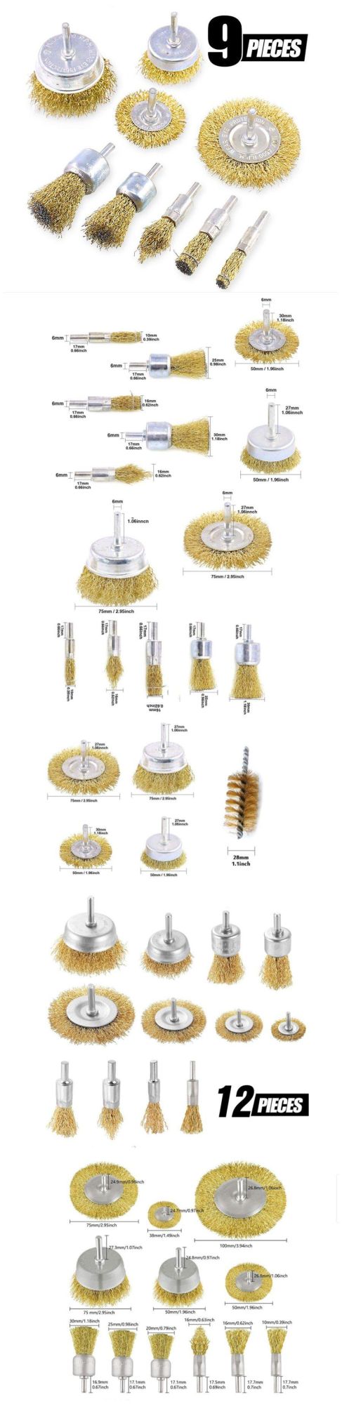 Rod Steel Wire Brush Grinding Wheel Polishing Brush Electric Grinding Electric Drill Steel Wire Brush Set