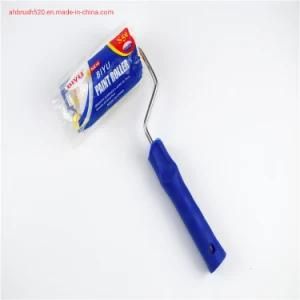 Blue Handle Yellow Striped Polyester Four-Inch Roller Brush
