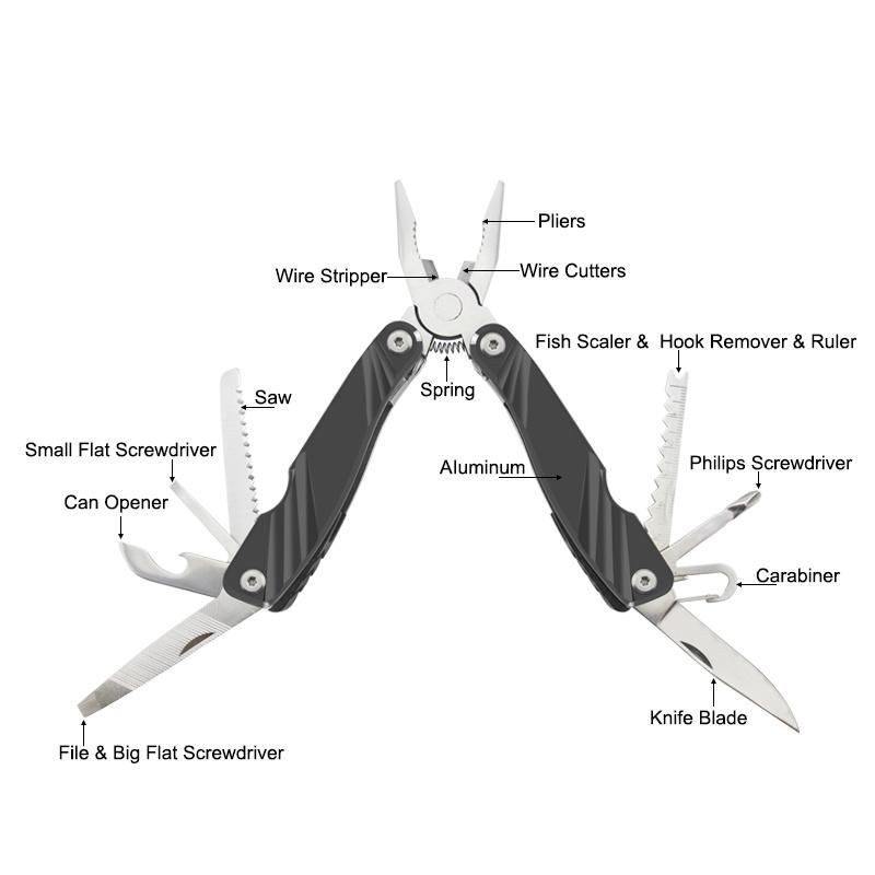 Stainless Steel Multi Function Tools with Anodized Aluminum Handle (#8506)