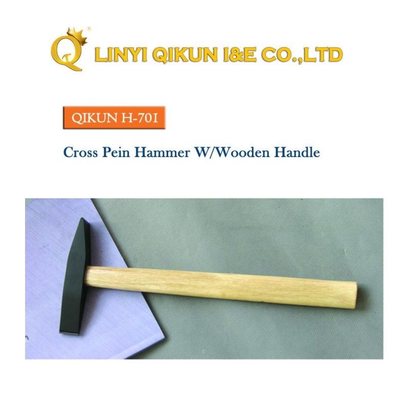 H-601 Construction Hardware Hand Tools Hard Wood Handle Flat Tail Inspection Hammer