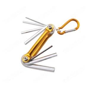 Cr-V 7PCS Folding Hex Key Set Wrench Aluminum Handle for Hand Tools