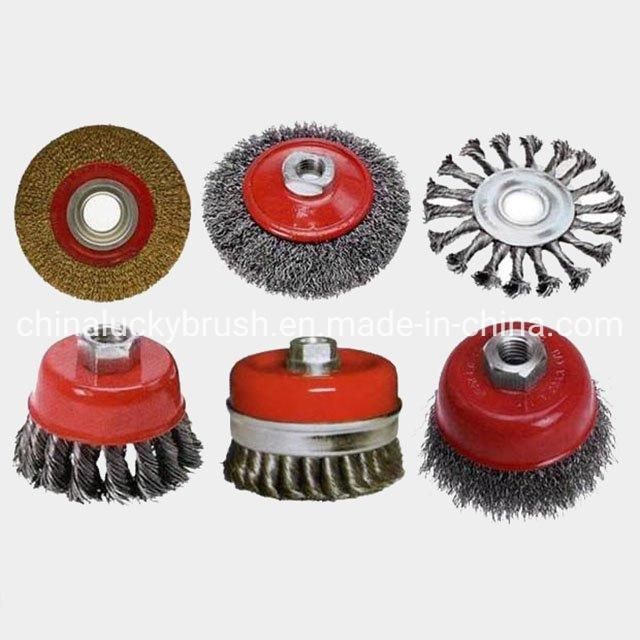 75mm Stainless Steel Wheel Brush with Shaft (YY-583)