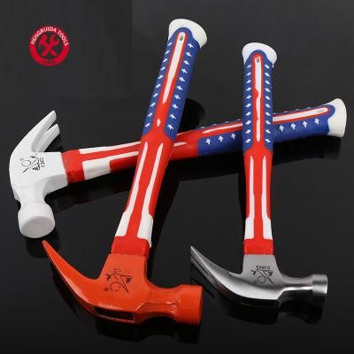 Claw Hammer with USA Flag Handle Polished Drop Forged