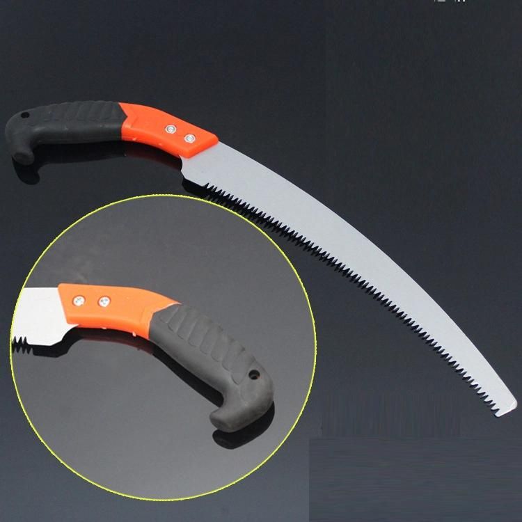 300mm 50#Strip Steel Hand Tool Tree Cutting Straight Pruning Curving Plastic Handle Garden Saw