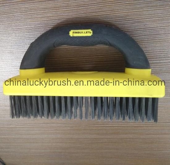 Steel Wire Plastic Board Brush with Handle (YY-509)