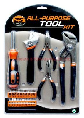 25PCS Household Hand Tool Kit (Screwdrivers, Pliers)