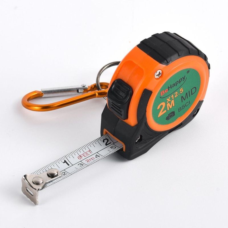 Small Key Chain Mini Tape Measure Retractable Measuring Tape 2m/6FT, Metric and Inch, Double Colored