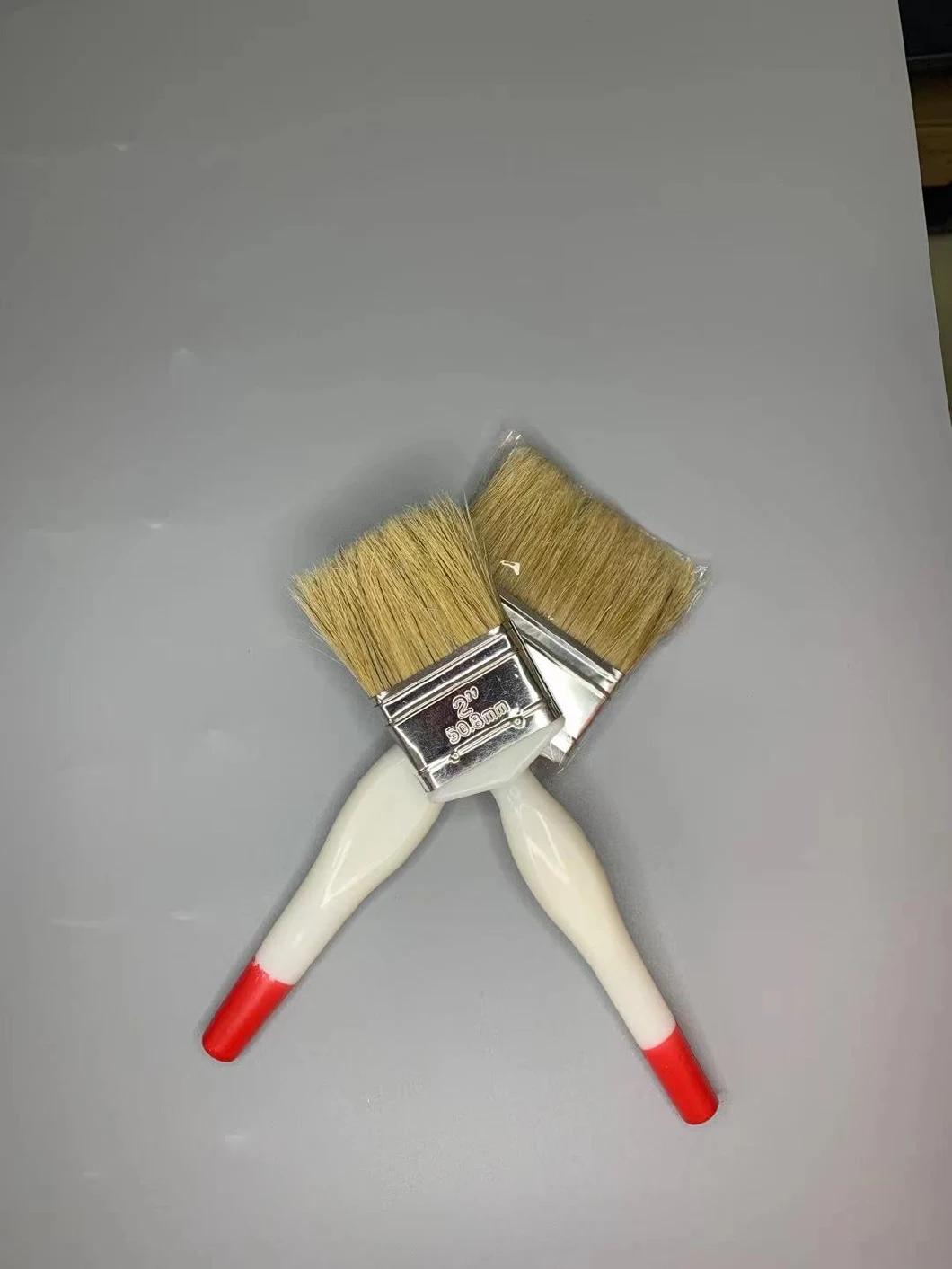 Customized White Wooden Handle Wit Hred Tip 100% Bristle Brush for FRP Laminating