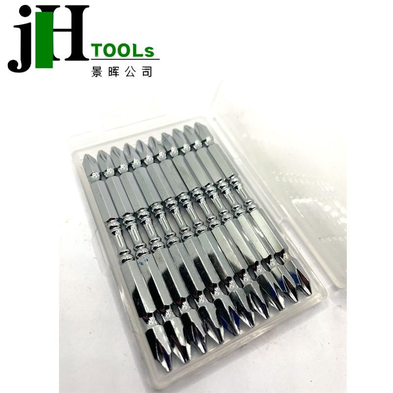 High Quality 100mm Length Double Ends 1/4" Hex Shank Phillips Slotted Head S2 Screwdriver Bit